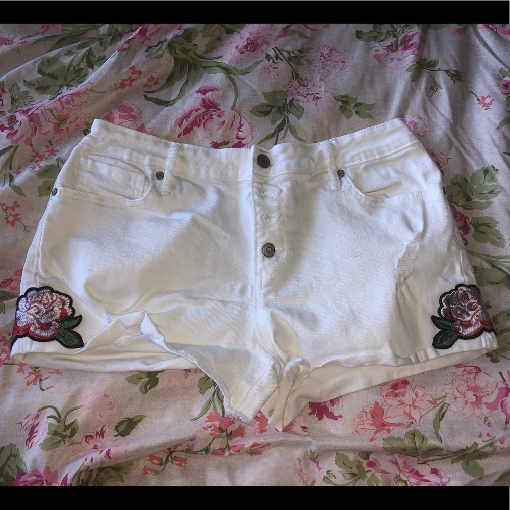 White jean shorts